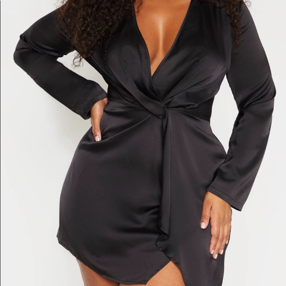 PLT Black Satin Dress